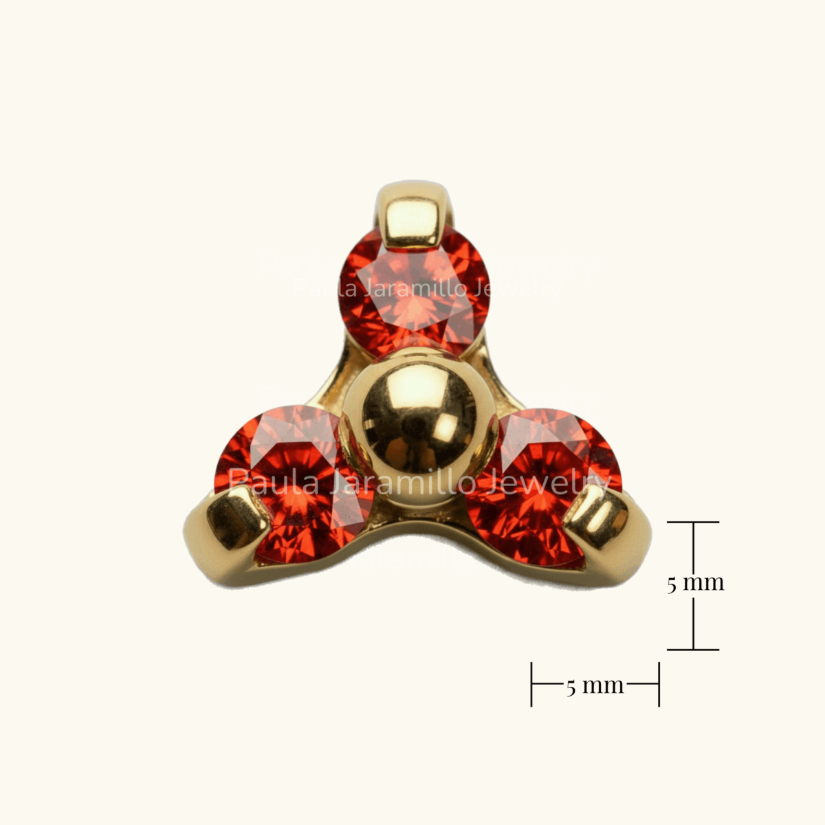 PIERCING TREBOL ROJO