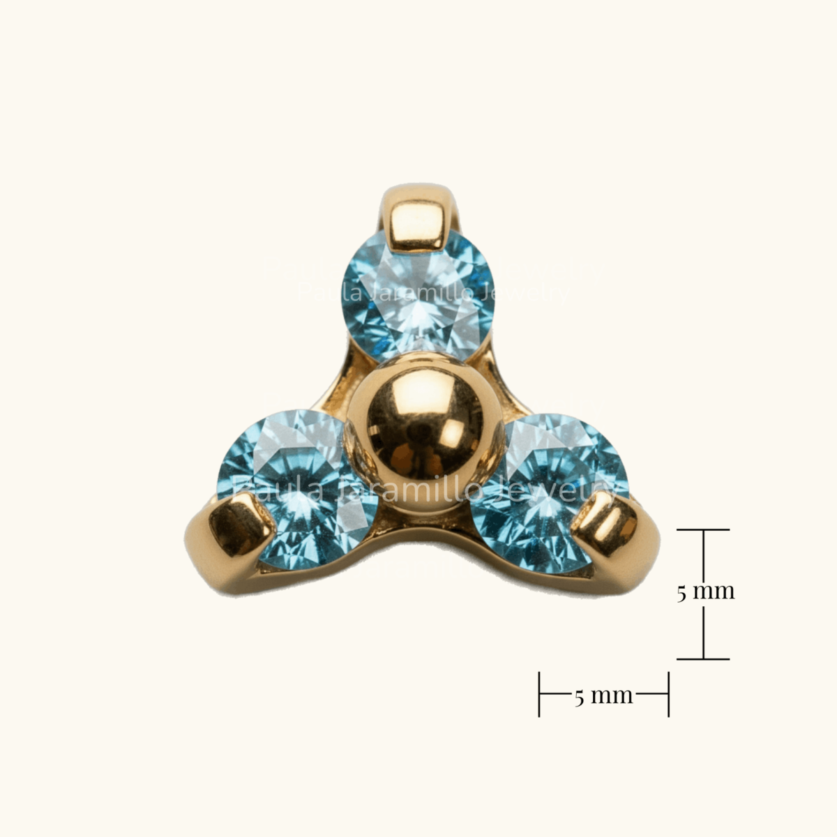 PIERCING TREBOL CELESTE