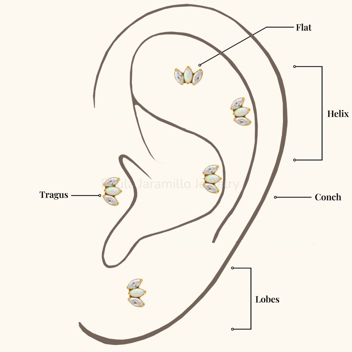 PIERCING HERA OPALO BLANCO