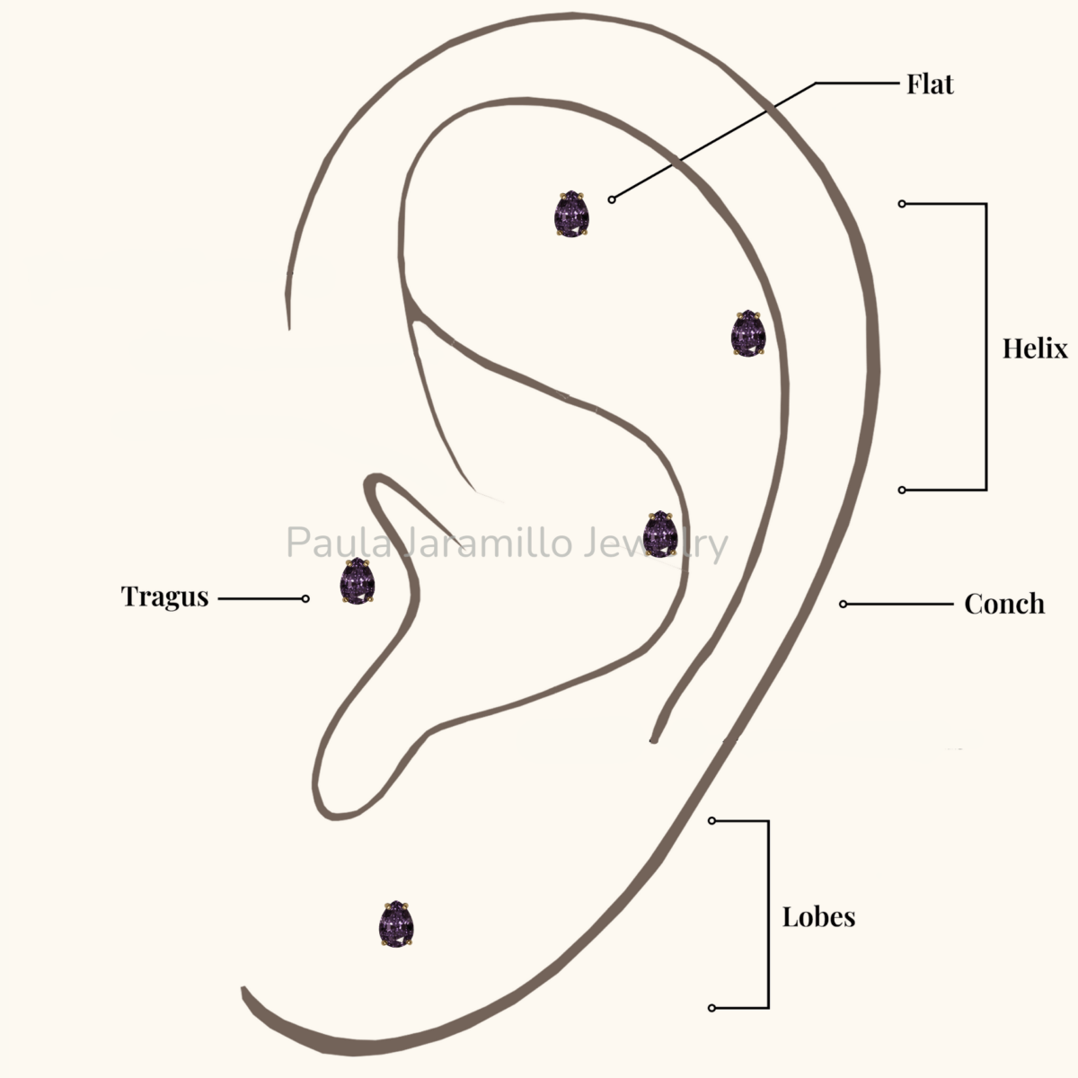 PIERCING OLIMPO LILA