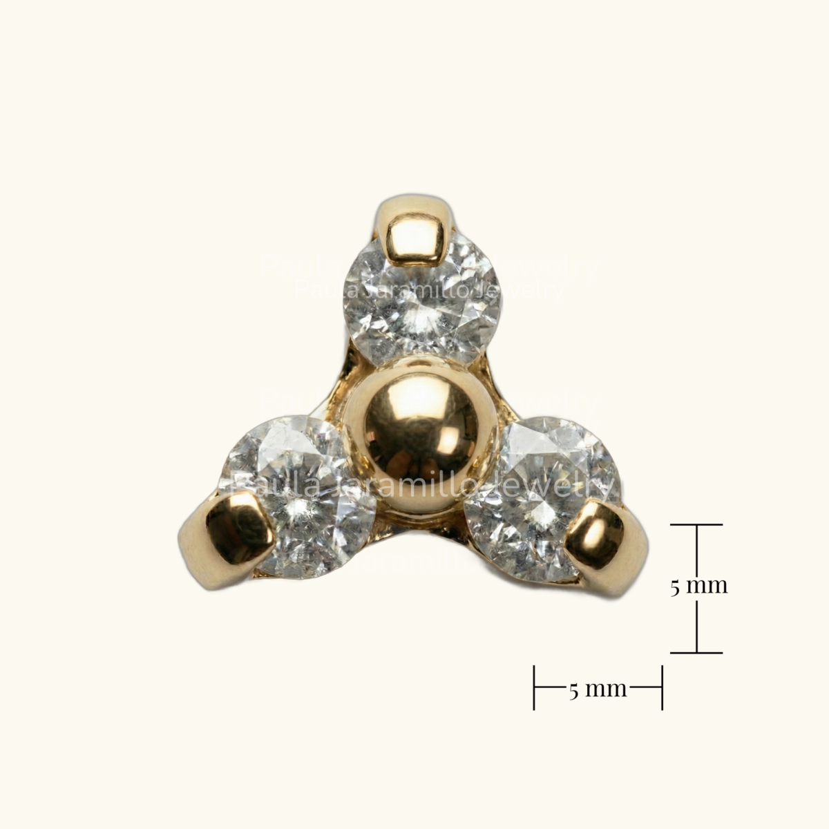 PIERCING TREBOL BLANCO