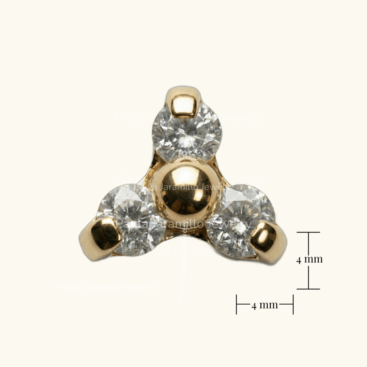 PIERCING MINI TREBOL BLANCO