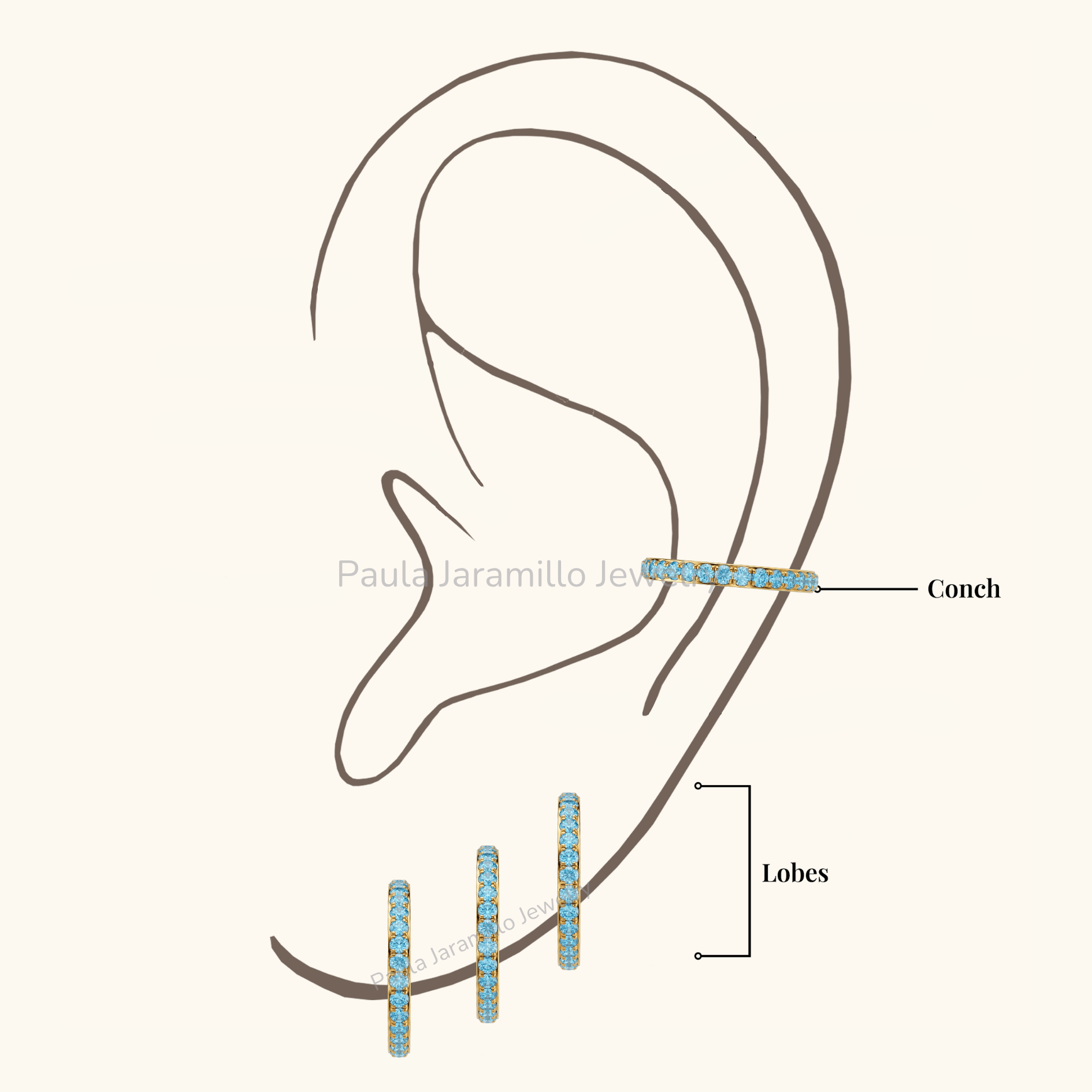 PIERCING AGATA CELESTE 12 MM - Imagen 2