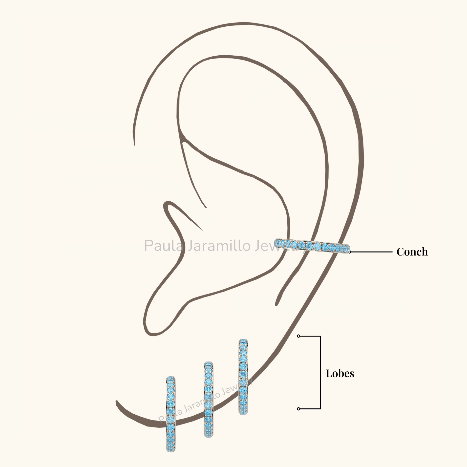PIERCING AGATA CELESTE 12 MM - Imagen 4