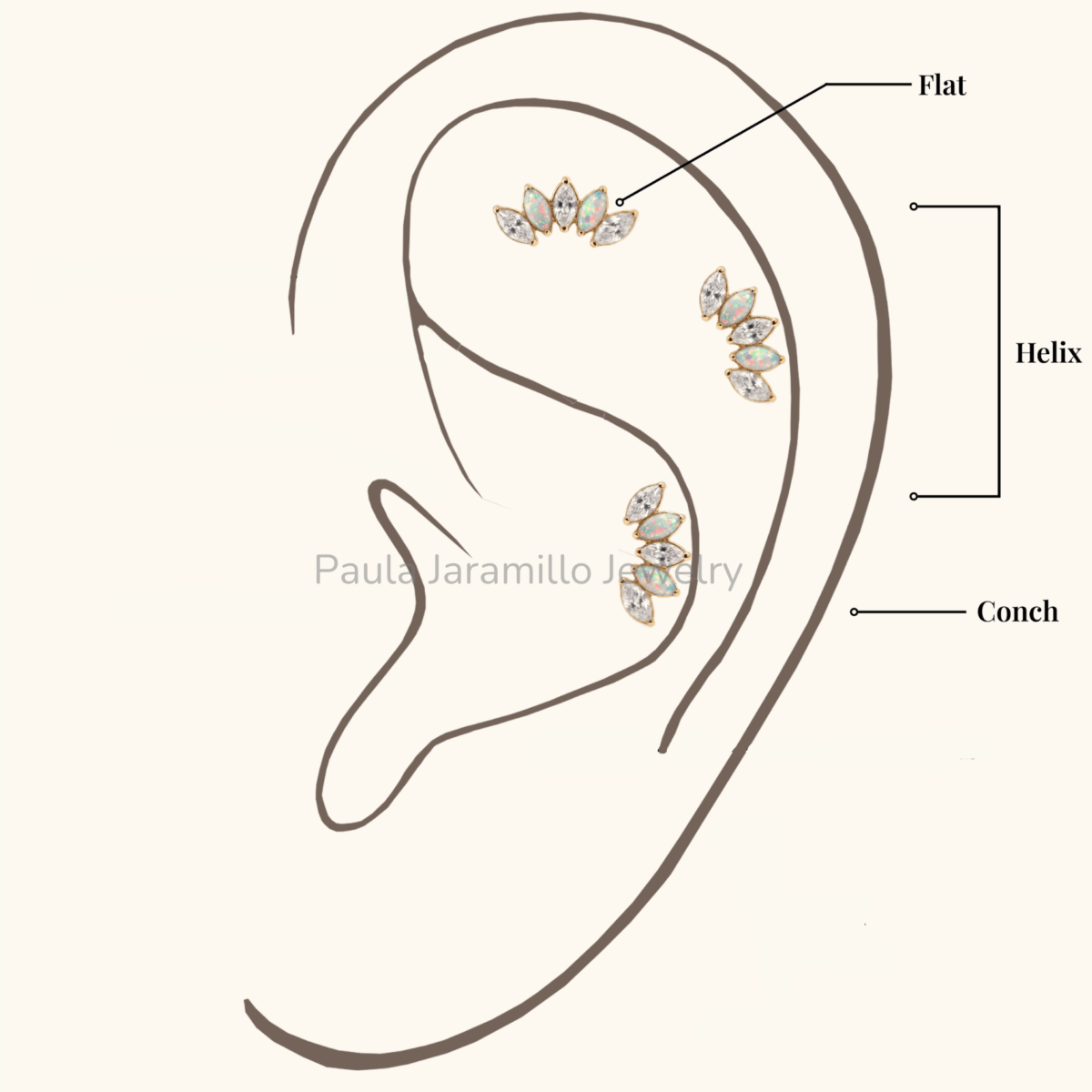 PIERCING ALASIA OPALO BLANCO
