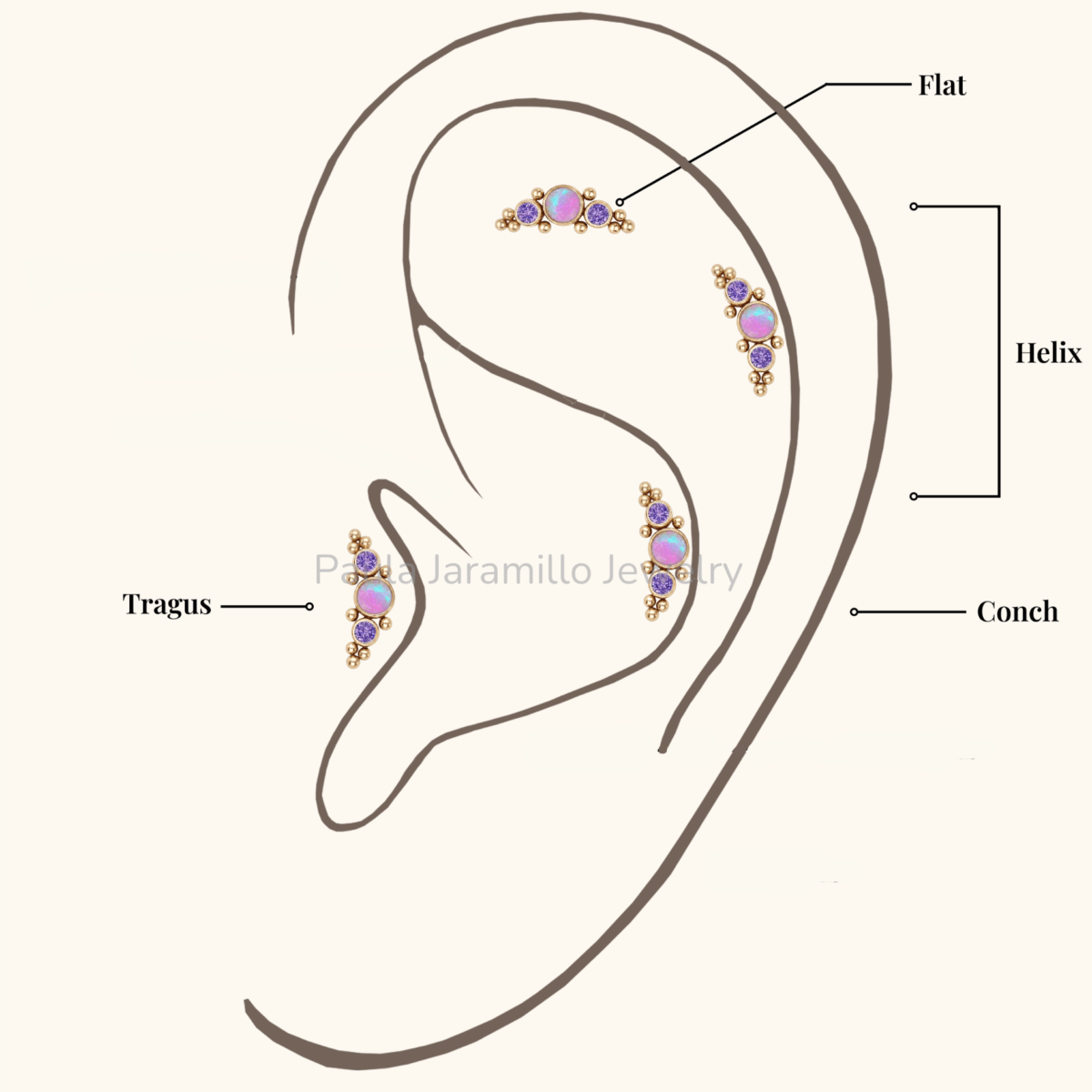 PIERCING ANDROMEDA OPALO LILA