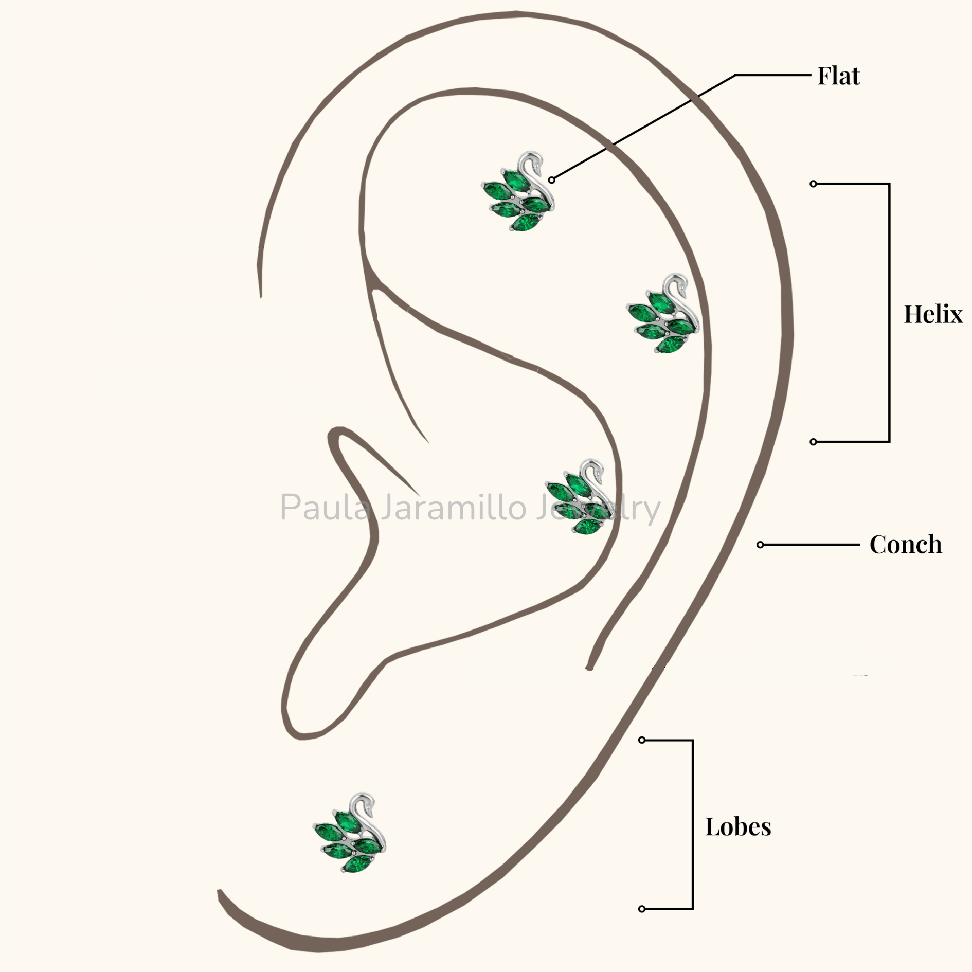 PIERCING CISNE VERDE - Imagen 4