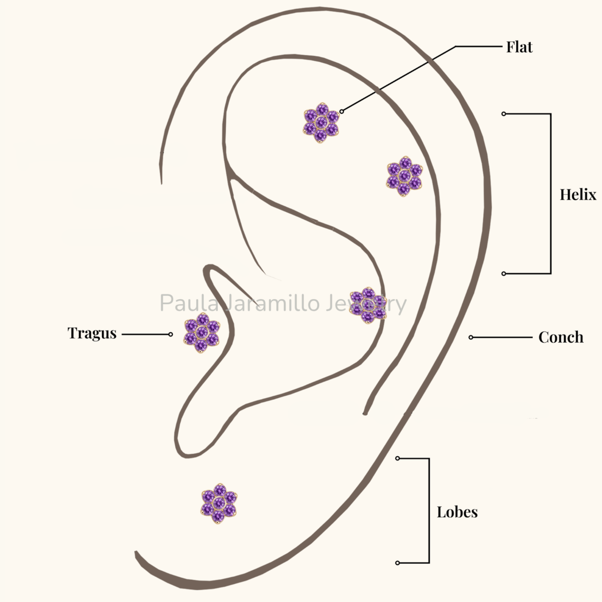 PIERCING VIOLETA LILA