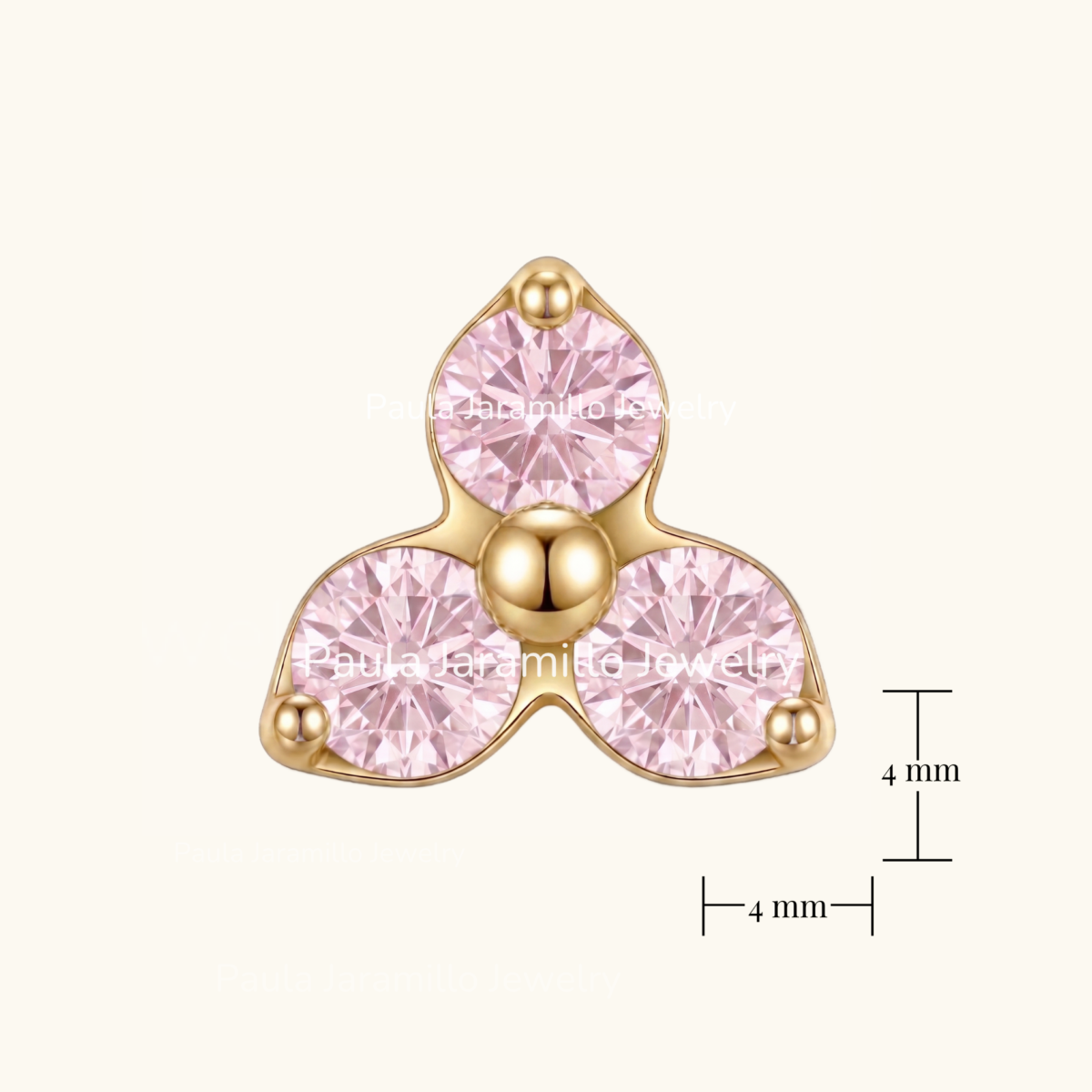 PIERCING MINI TREBOL ROSA