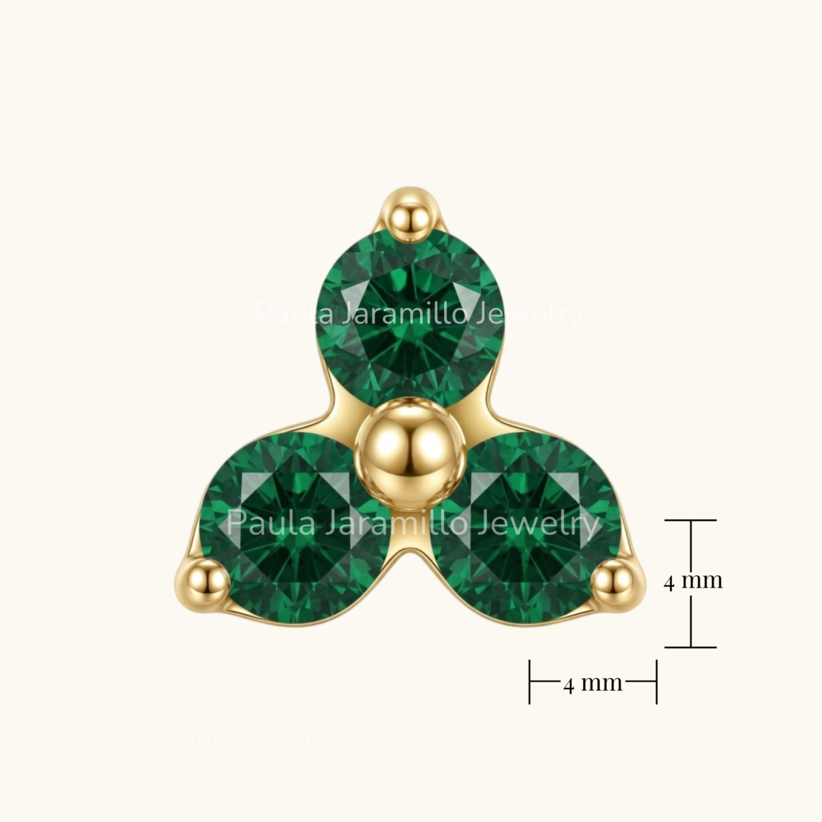 PIERCING MINI TREBOL VERDE