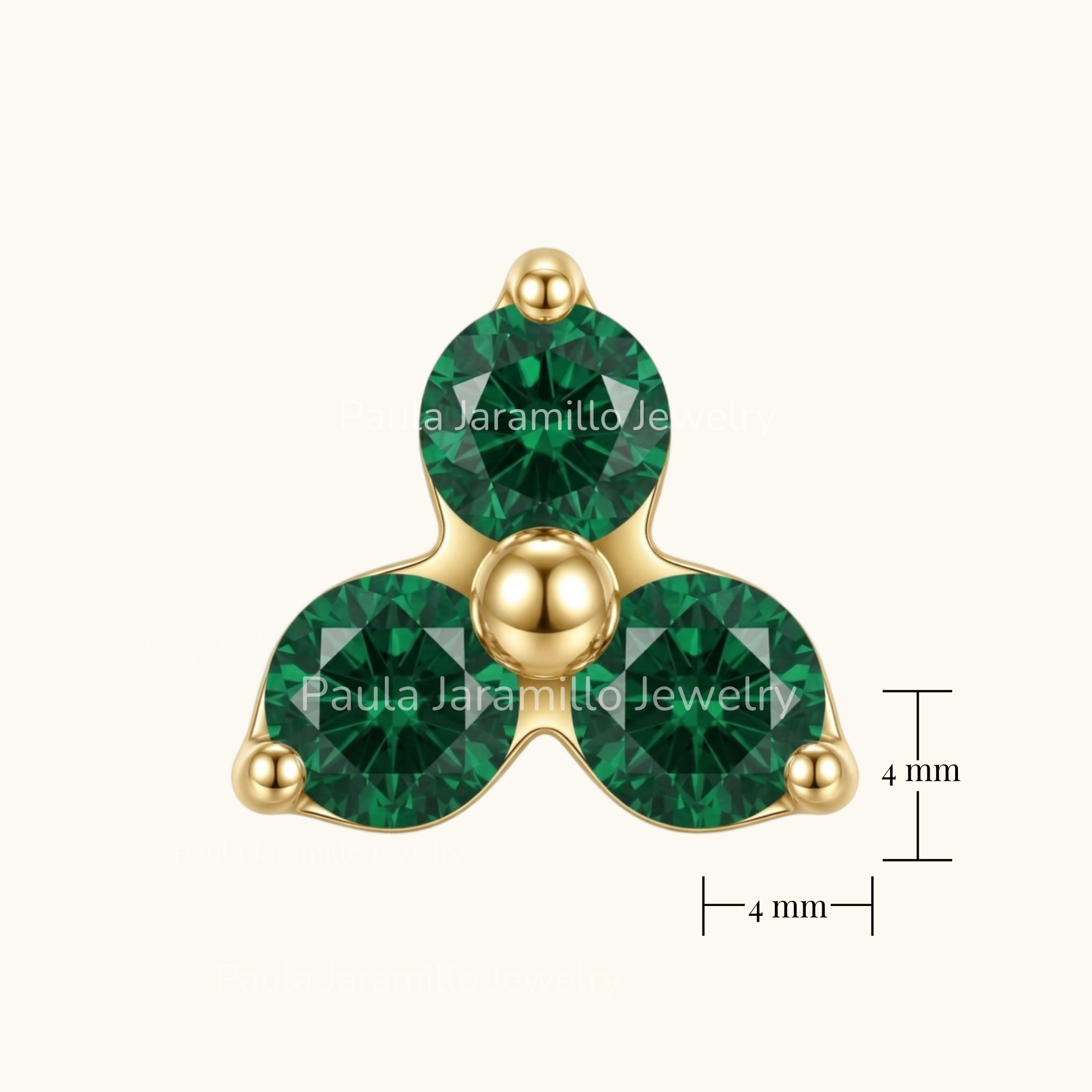 PIERCING MINI TREBOL VERDE
