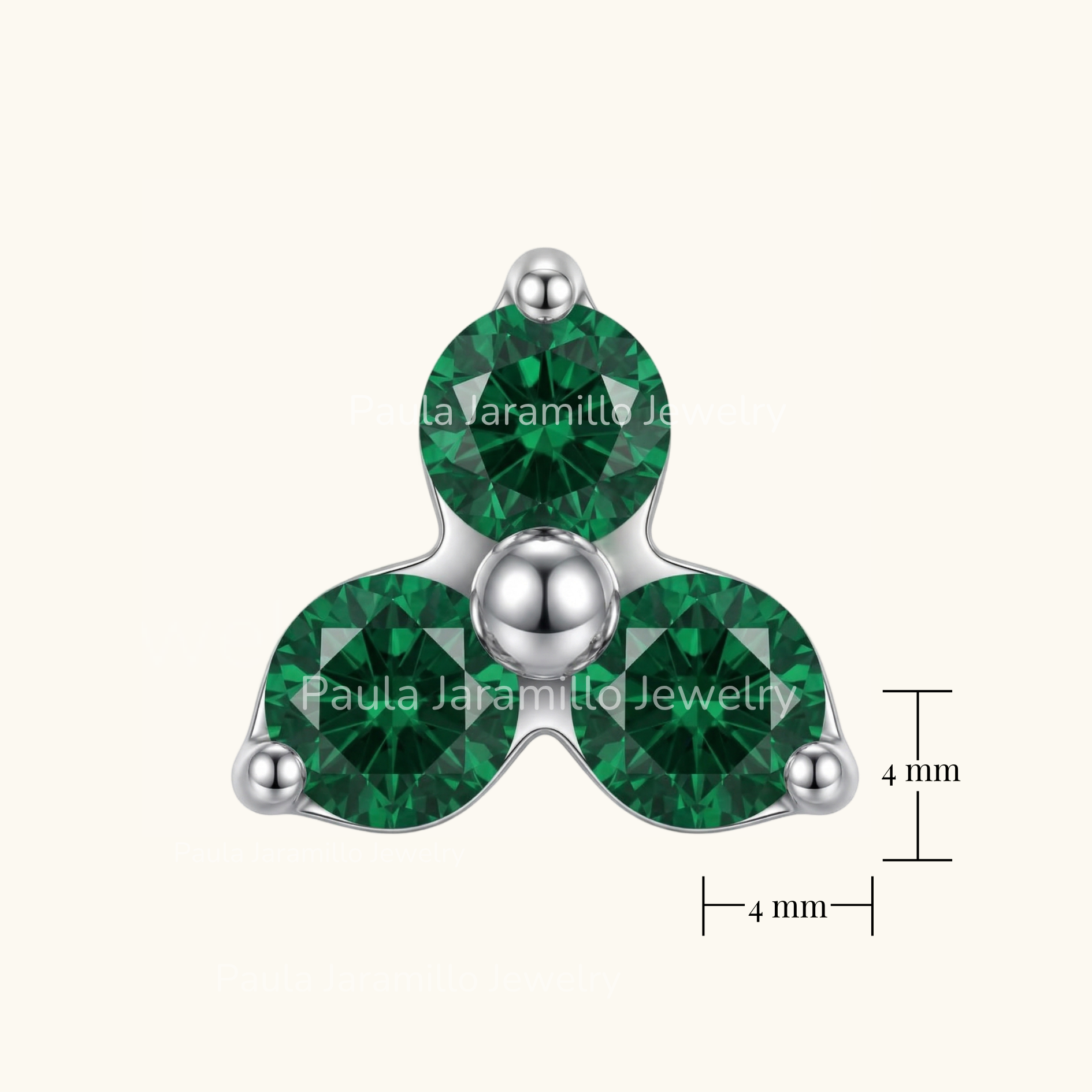 PIERCING MINI TREBOL VERDE - Imagen 3