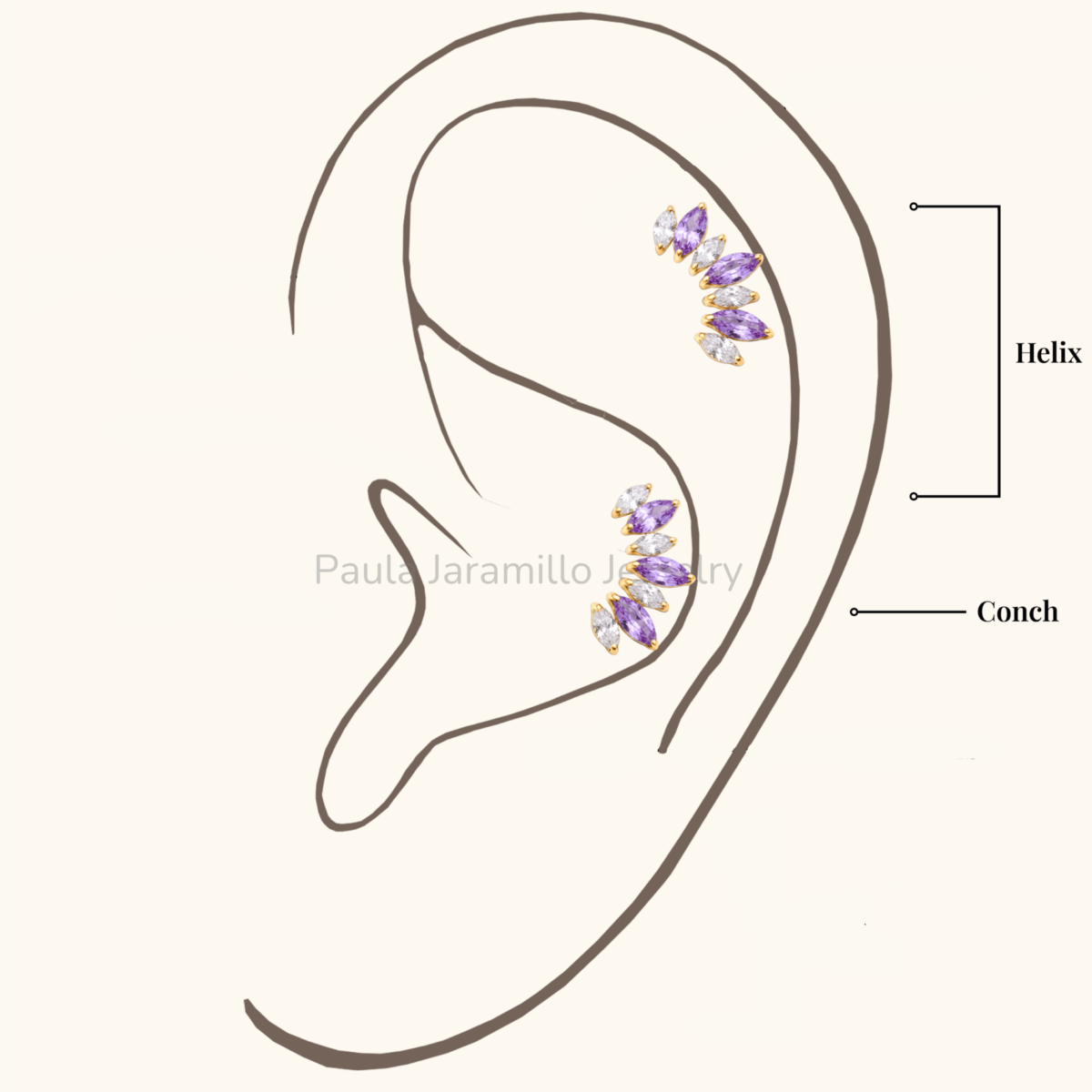 PIERCING COSMOS AMATISTA LILA