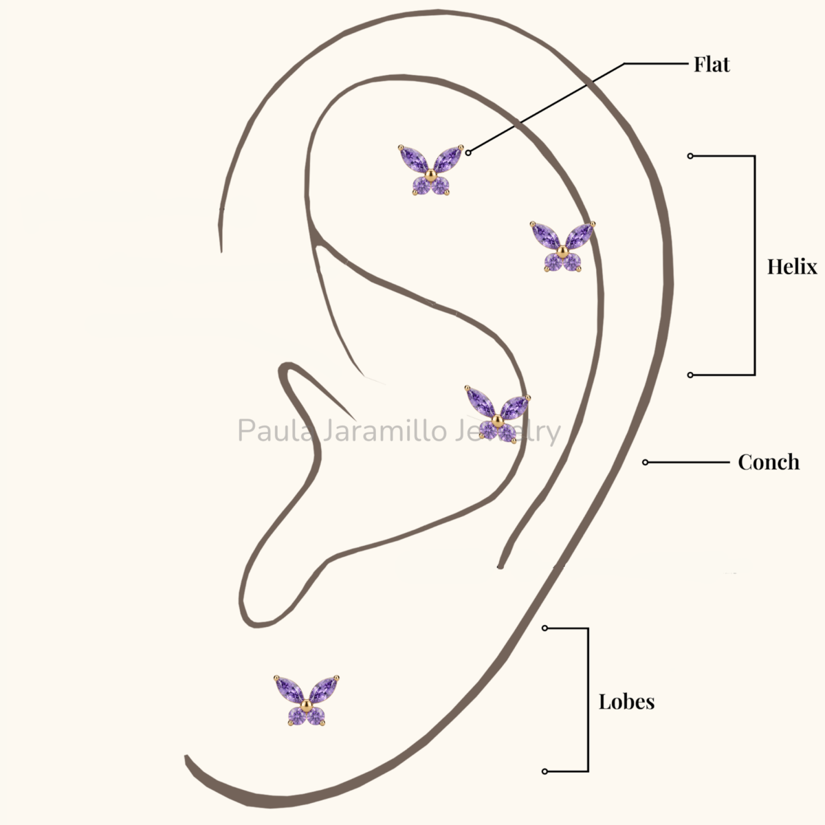 PIERCING MALVA LILA