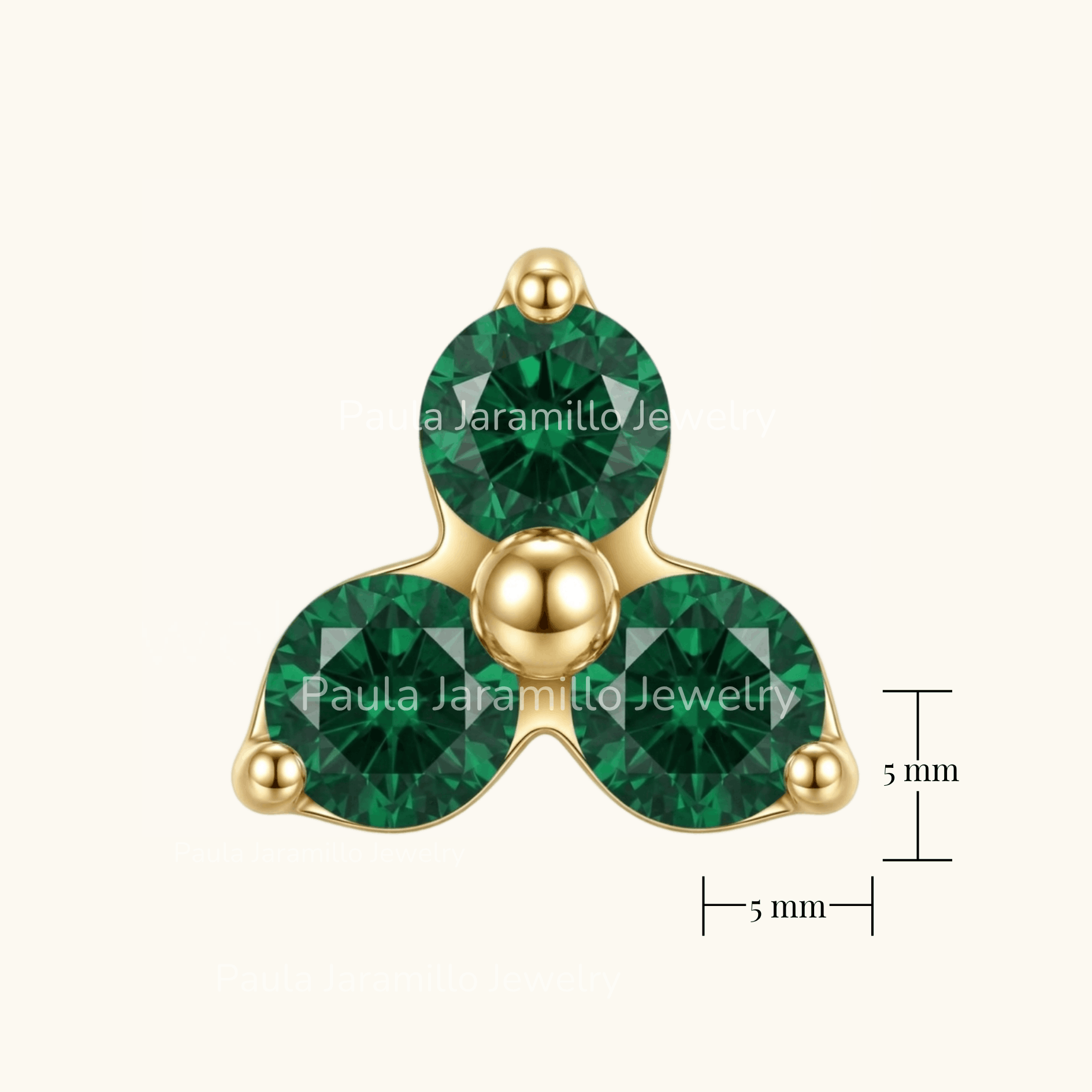 PIERCING TREBOL VERDE