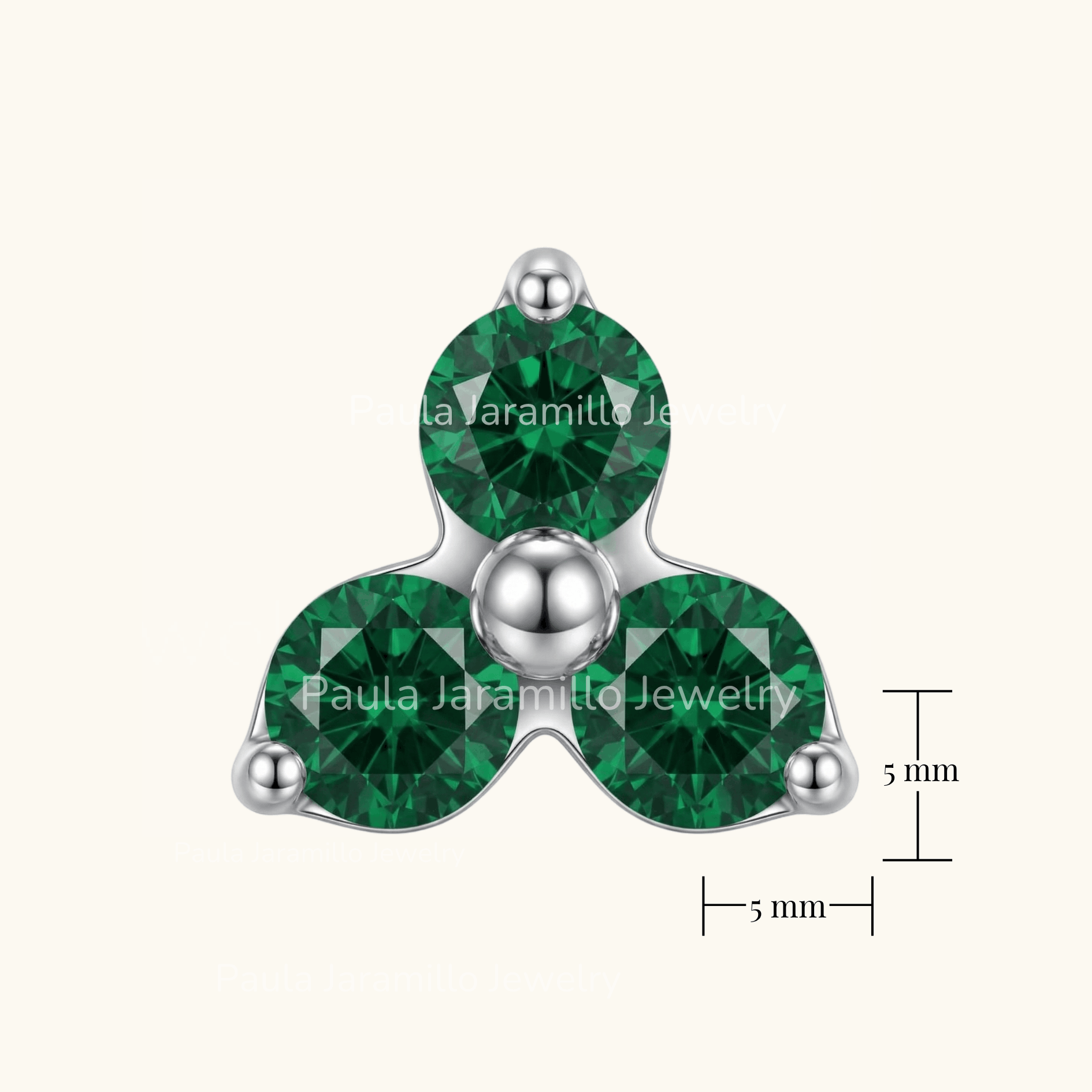 PIERCING TREBOL VERDE - Imagen 3